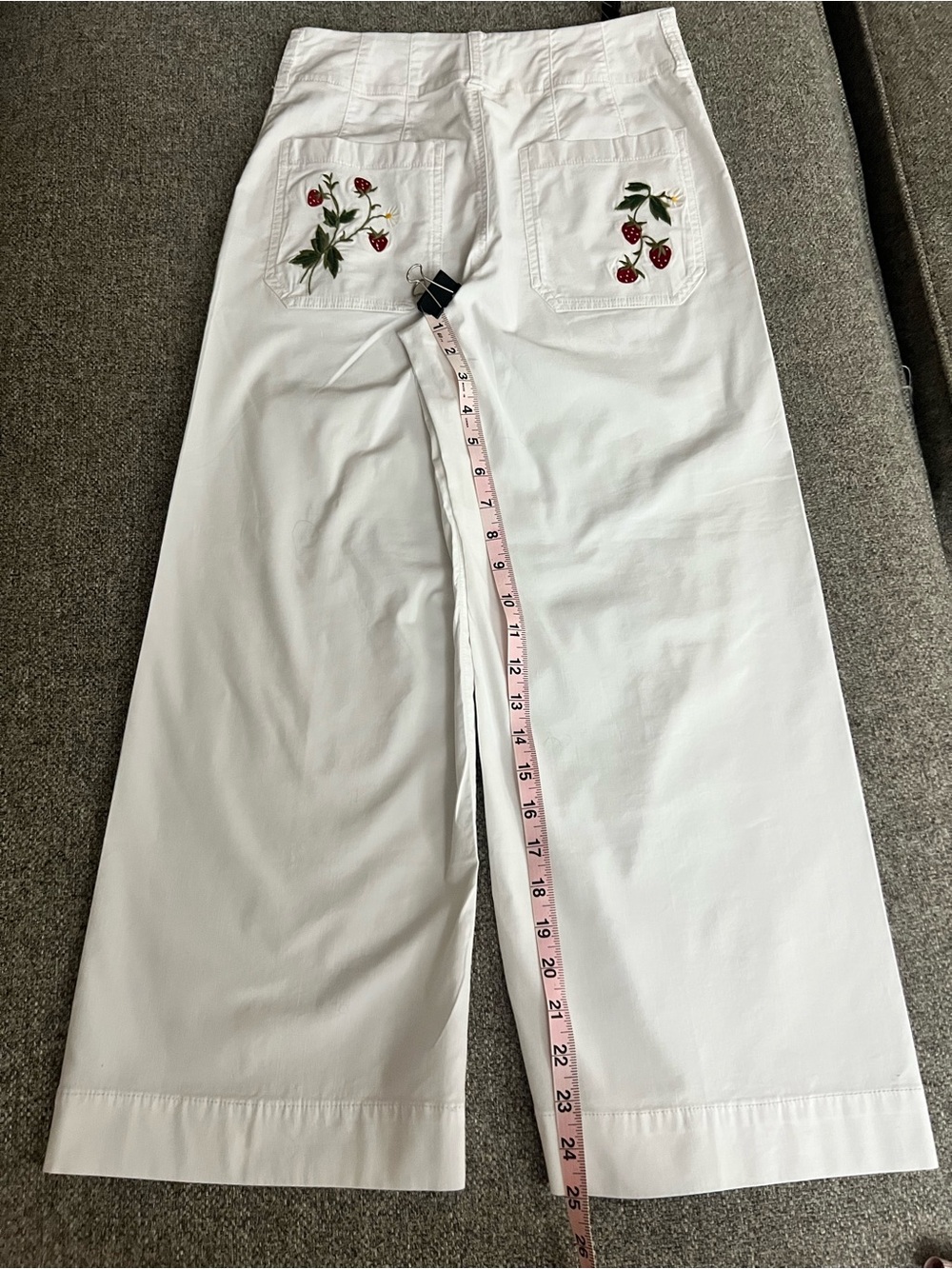 Maeve White Wide-Leg High-Rise Jeans with Patch Pockets - Picture 4 of 7
